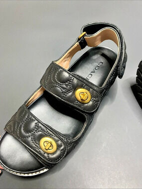 Coach Kacie Sandal Black Platform Sandals